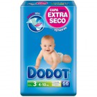 Pañal Dodot T3 4-10 Kg 66 Und <hr>0.23€ / Unidad